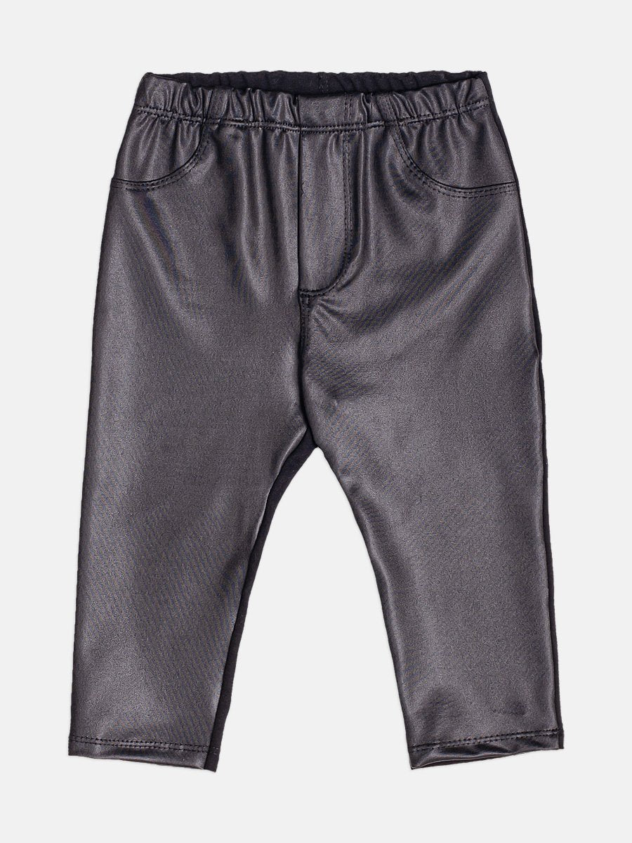 Momi Girls' Coated Leggings – Black Coated Leggings