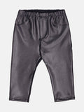 Momi Girls' Coated Leggings – Black Coated Leggings
