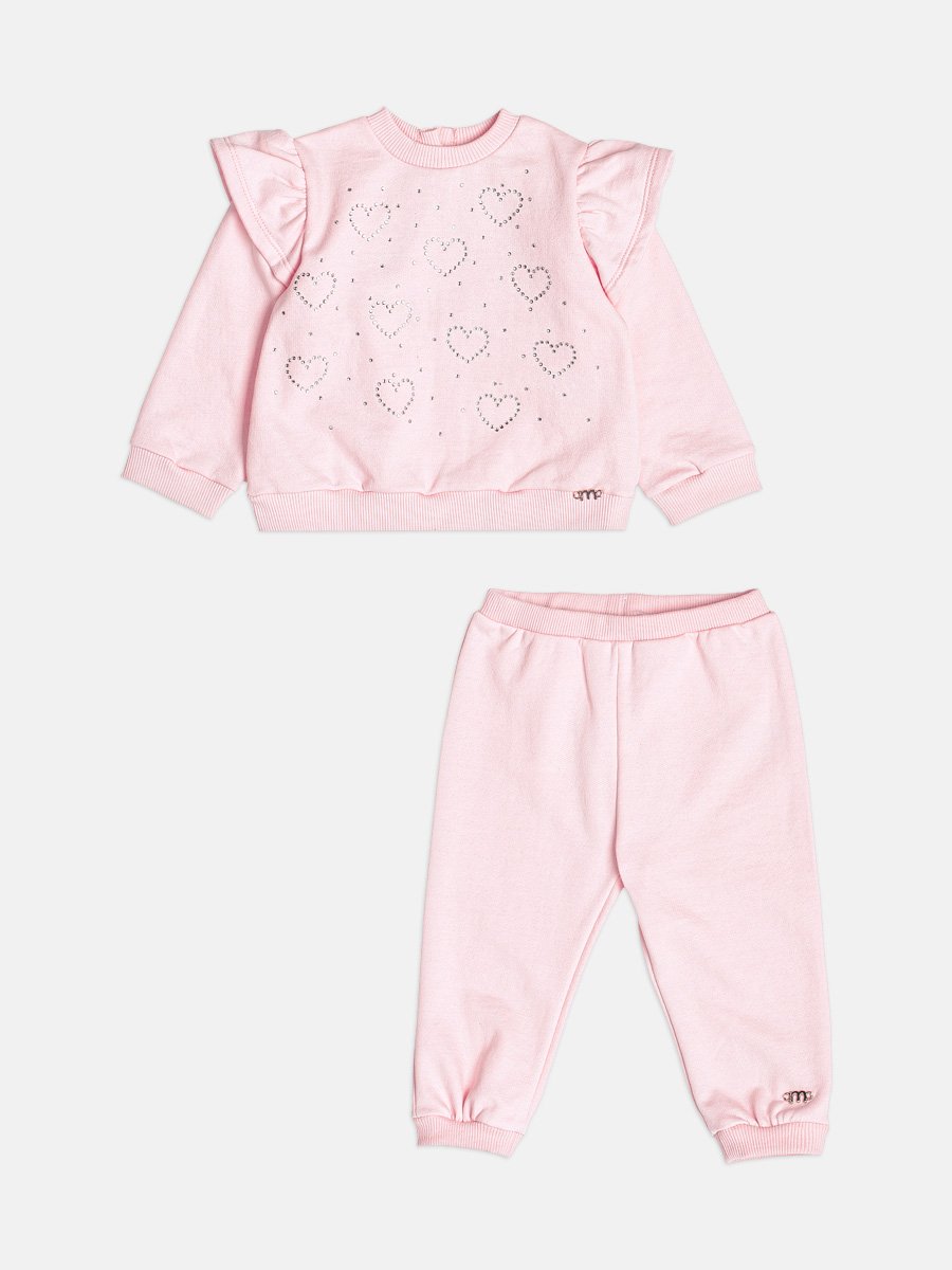 Momi Girls' Set – Fleece with Heart Rhinestones