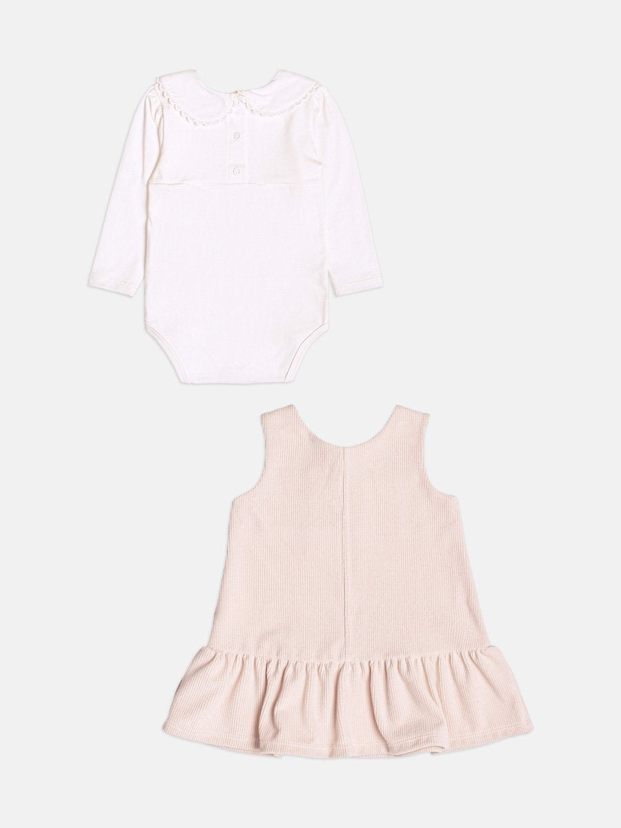 Girls Corduroy Set with Embroidered Collar