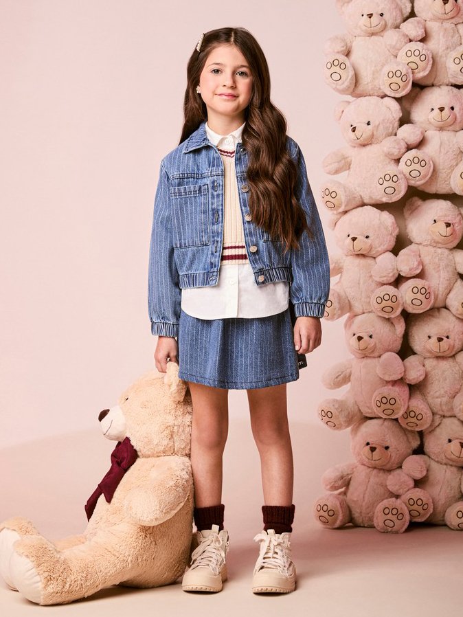 Girls Striped Knit Vest