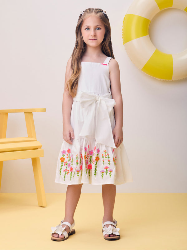 Dress with Embroidered Flowers