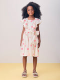 Tricoline Dress with Neon Flowers