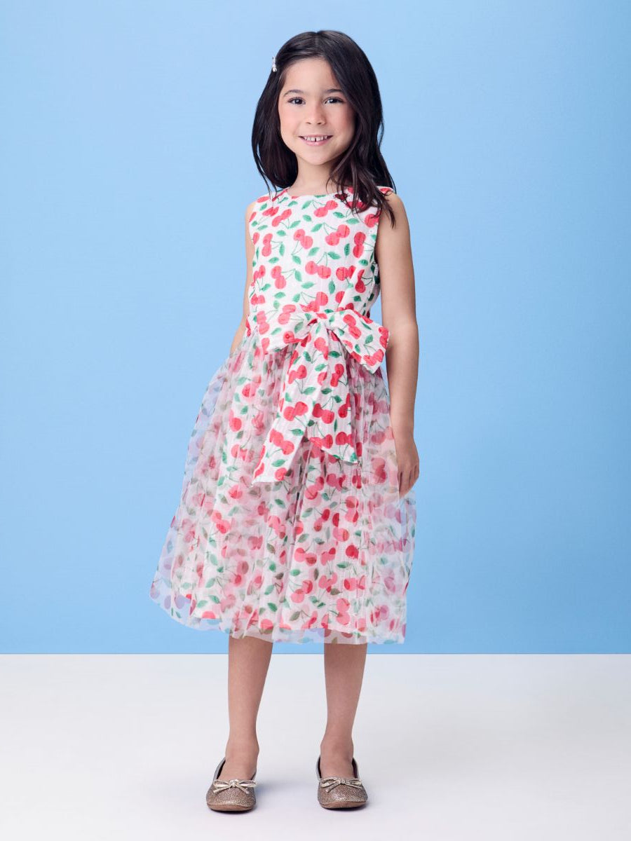 Cherry Tulle Dress with Bow