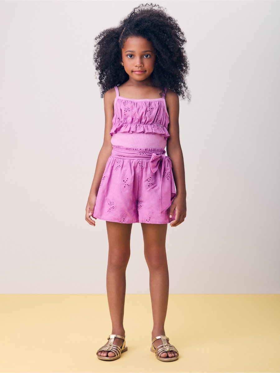 Purple Laise Set with Ruffles