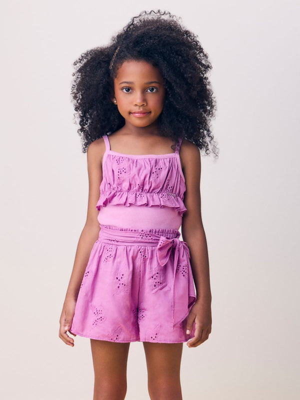 Purple Laise Set with Ruffles