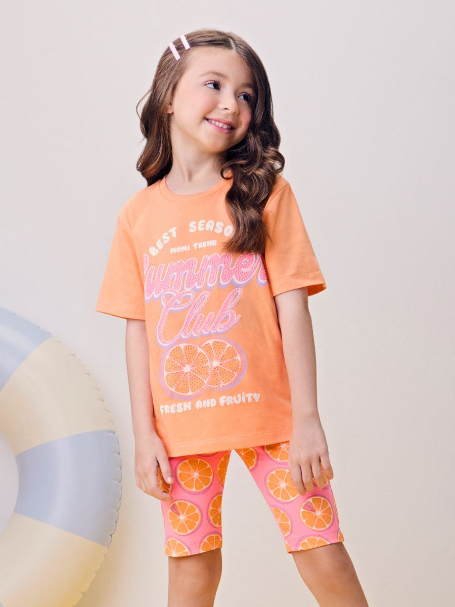Summer Club Fruit Print Set with Rhinestones