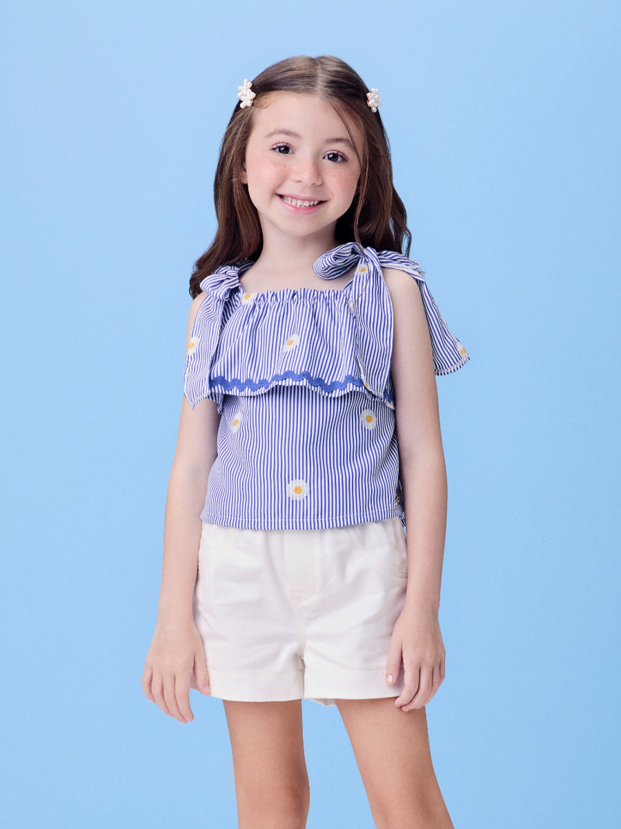 Blue Striped Set with Bows