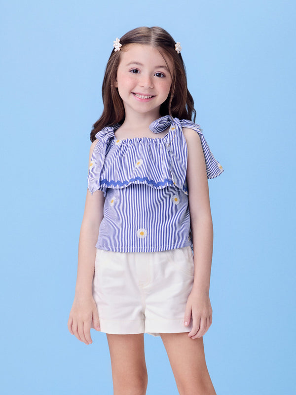 Blue Striped Set with Bows