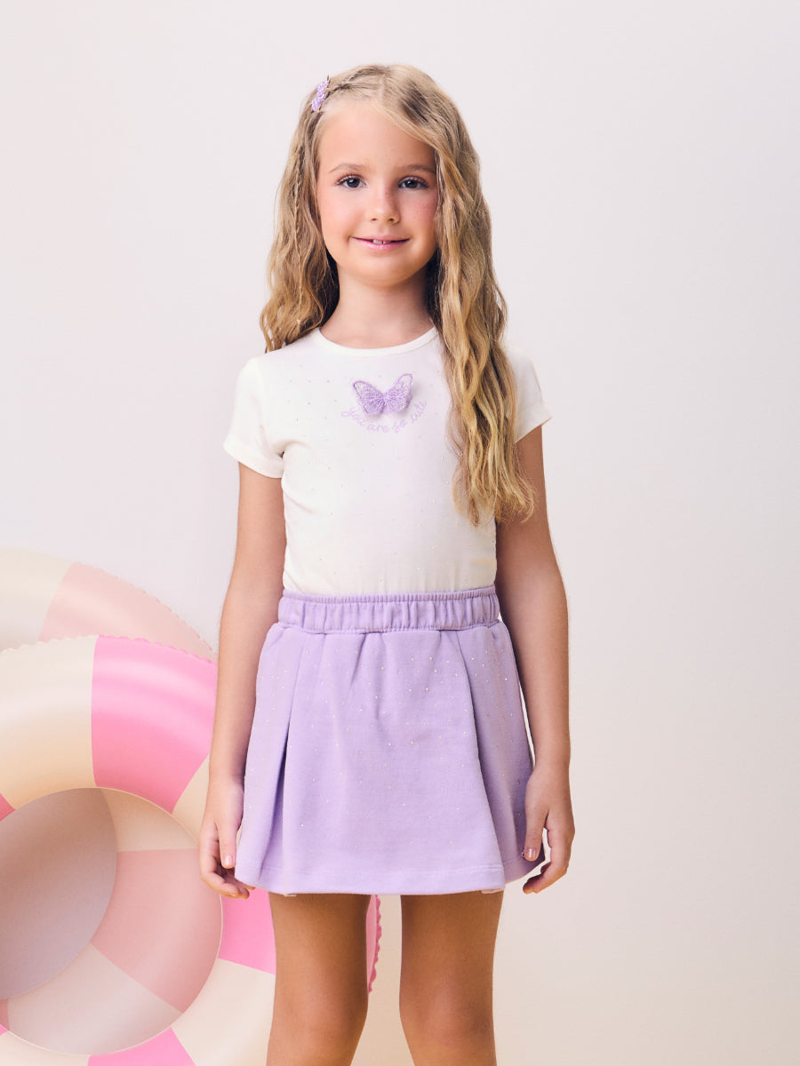 Lilac Set with Butterfly Patch and Rhinestones