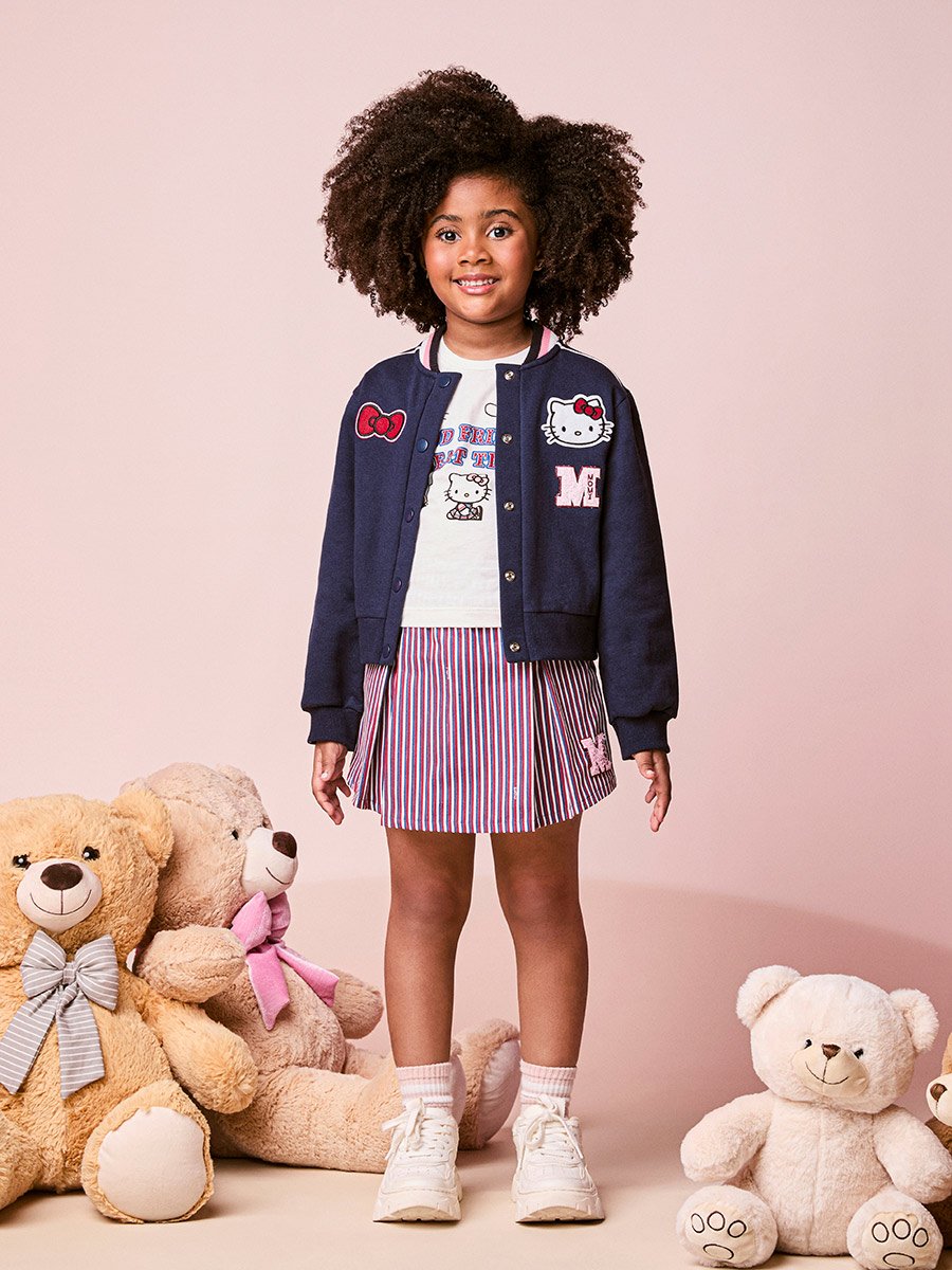 Children's Jacket with Hello Kitty Knit Collar