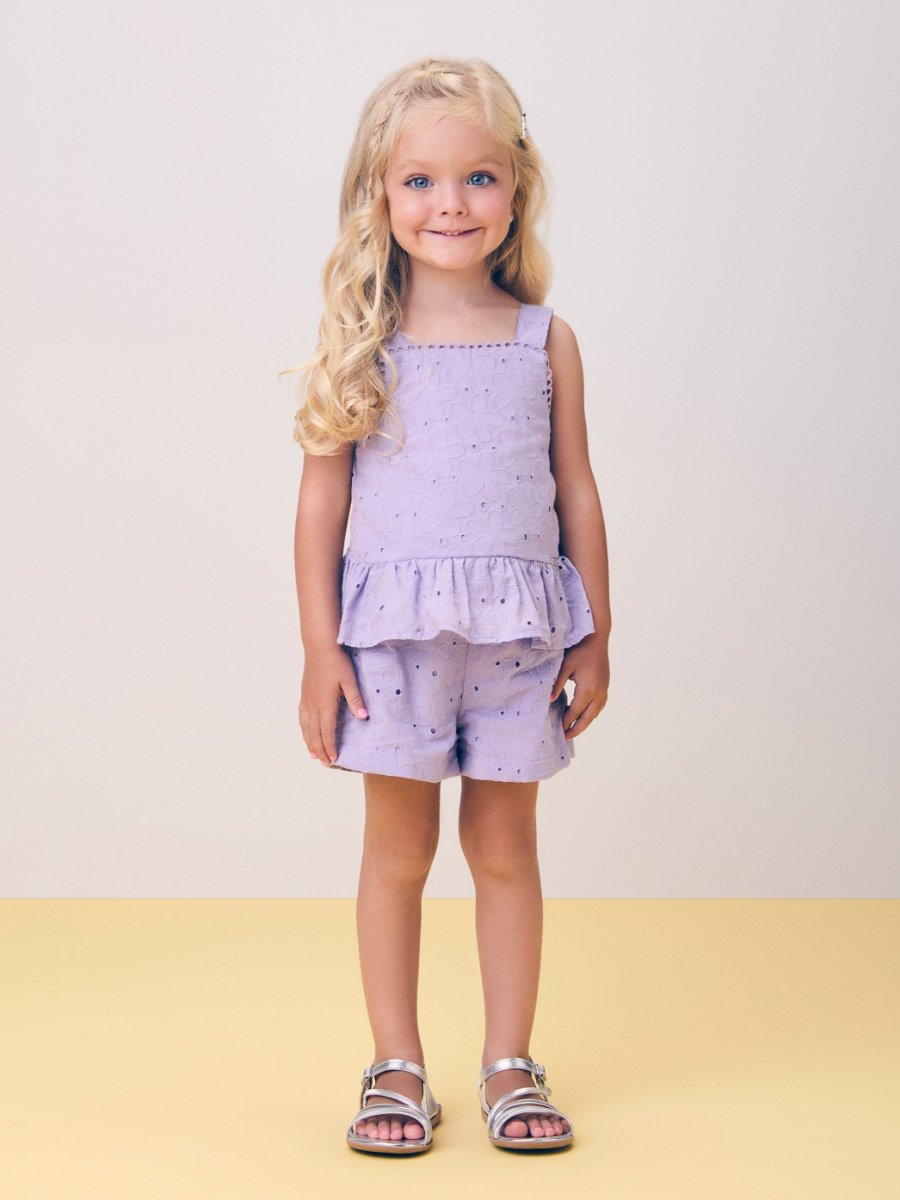 Lilac Laise Set with Ruffles