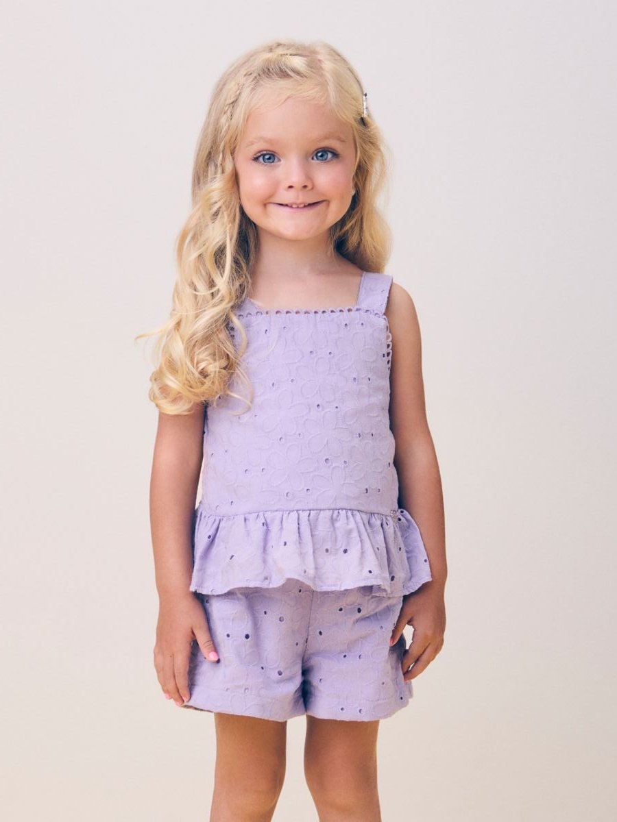 Lilac Laise Set with Ruffles