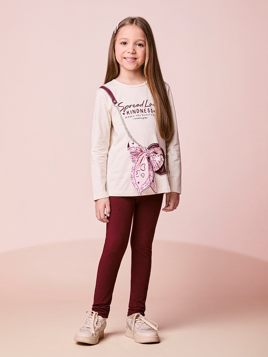 Girls Long Sleeve Heart Bag Set