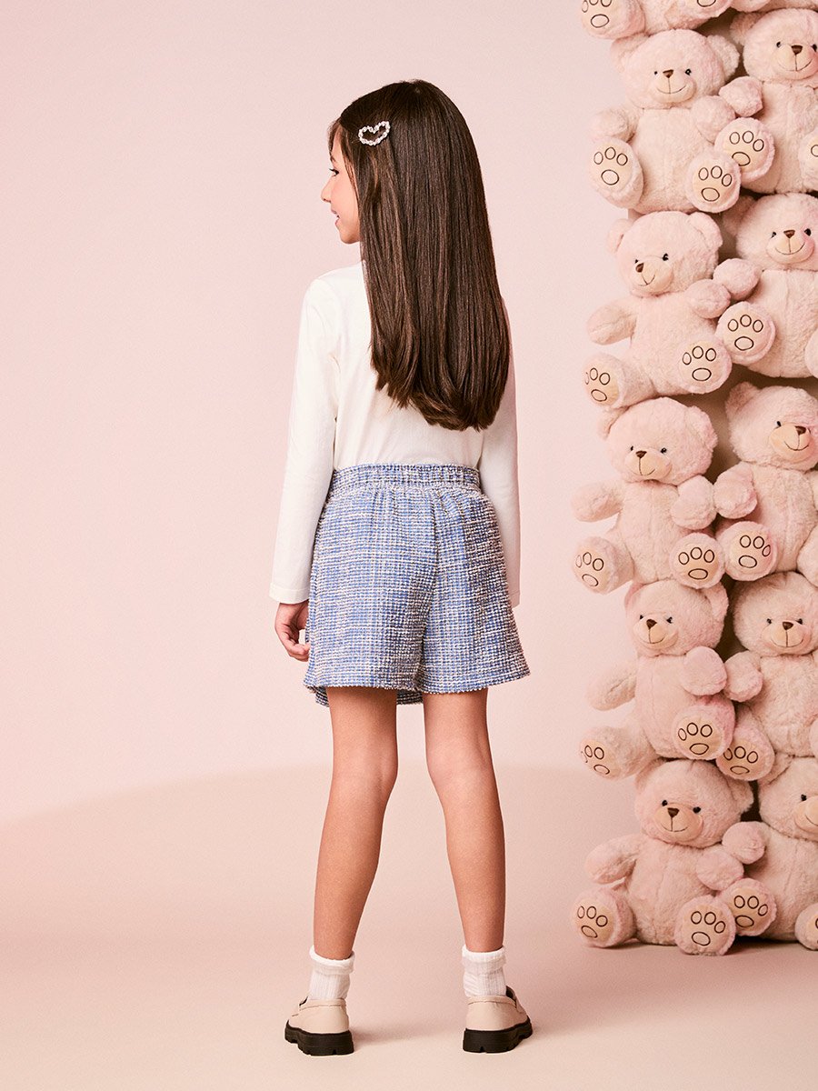 Girls Long Sleeve Bow Set with Rhinestones