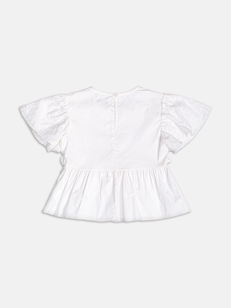 Off Blouse with Laise Sleeves