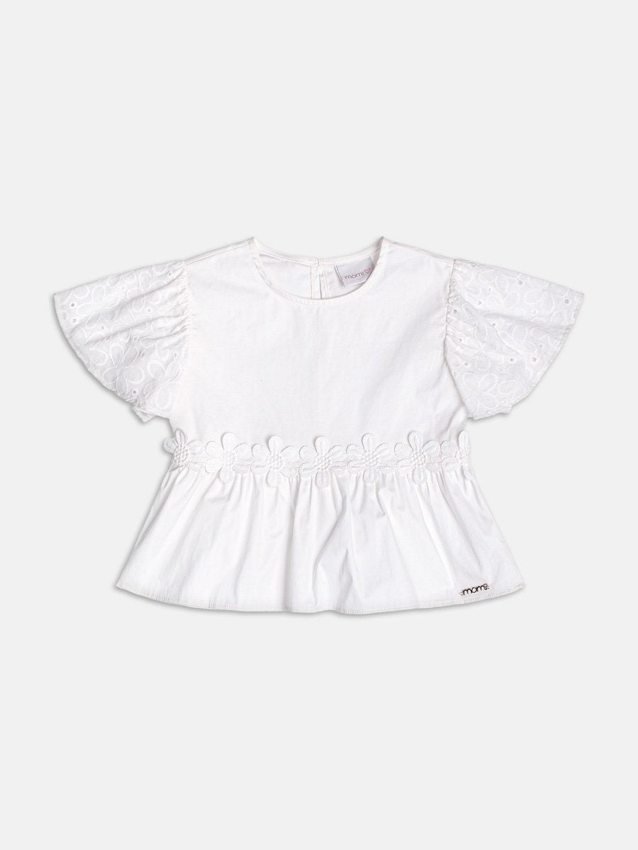 Off Blouse with Laise Sleeves