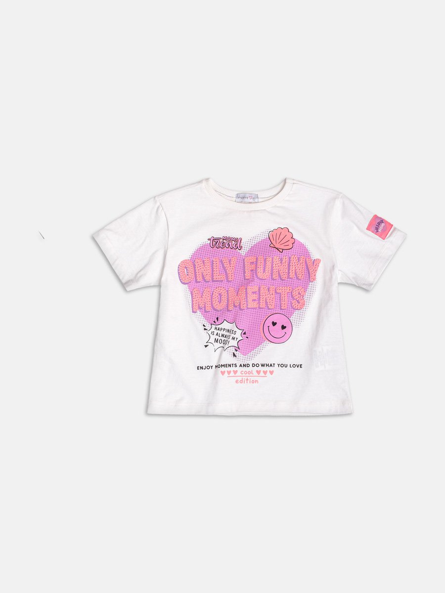 Funny Off Blouse with Rhinestones