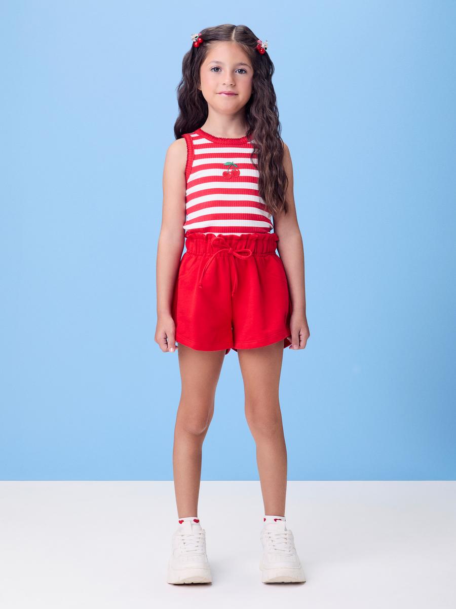 Striped Tank Top with Cherry Patch