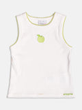 Ribbed Tank Top with Green Apple Patch
