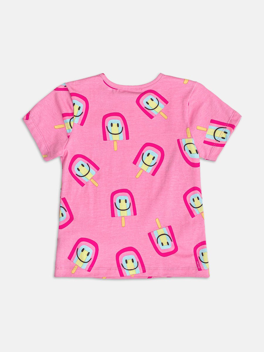 Ice Cream Pink Short Sleeve Blouse
