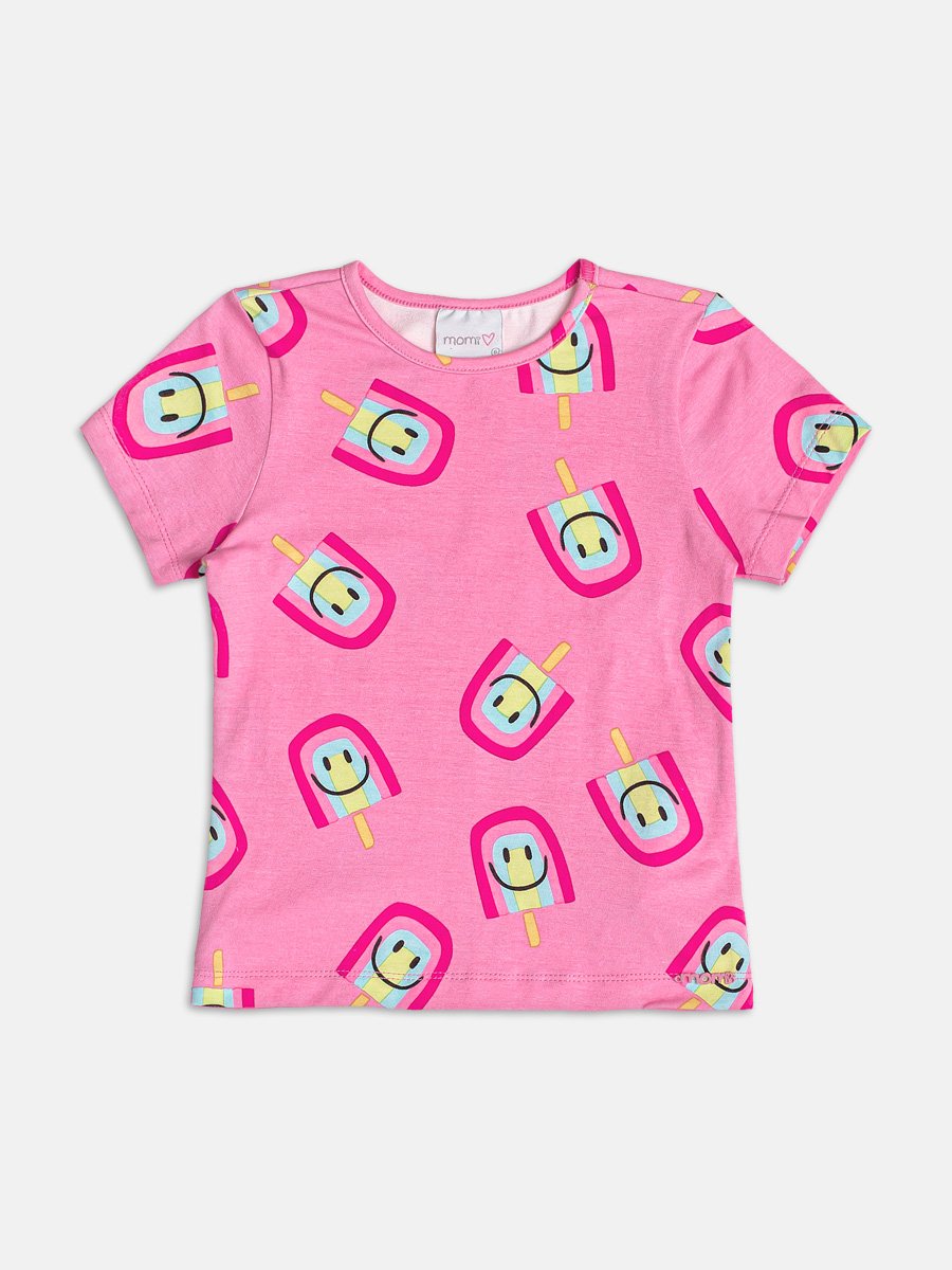 Ice Cream Pink Short Sleeve Blouse