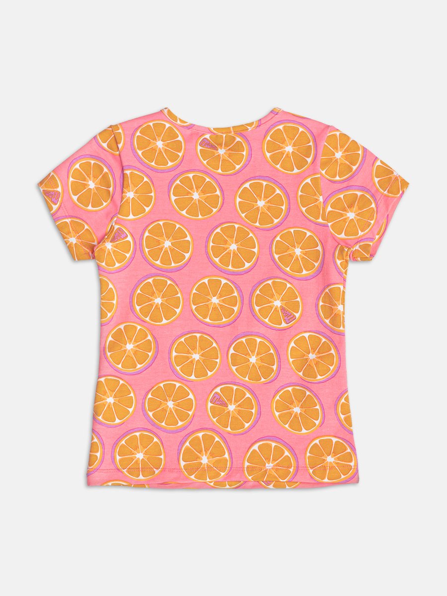 Pink Fruit Print Blouse