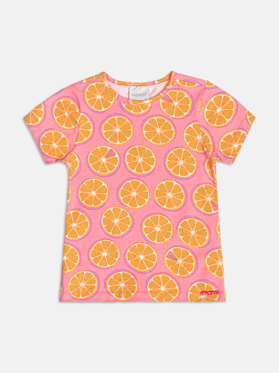 Pink Fruit Print Blouse