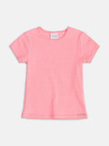 Neon Pink Ribbed Basic Blouse