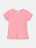 Neon Pink Ribbed Basic Blouse