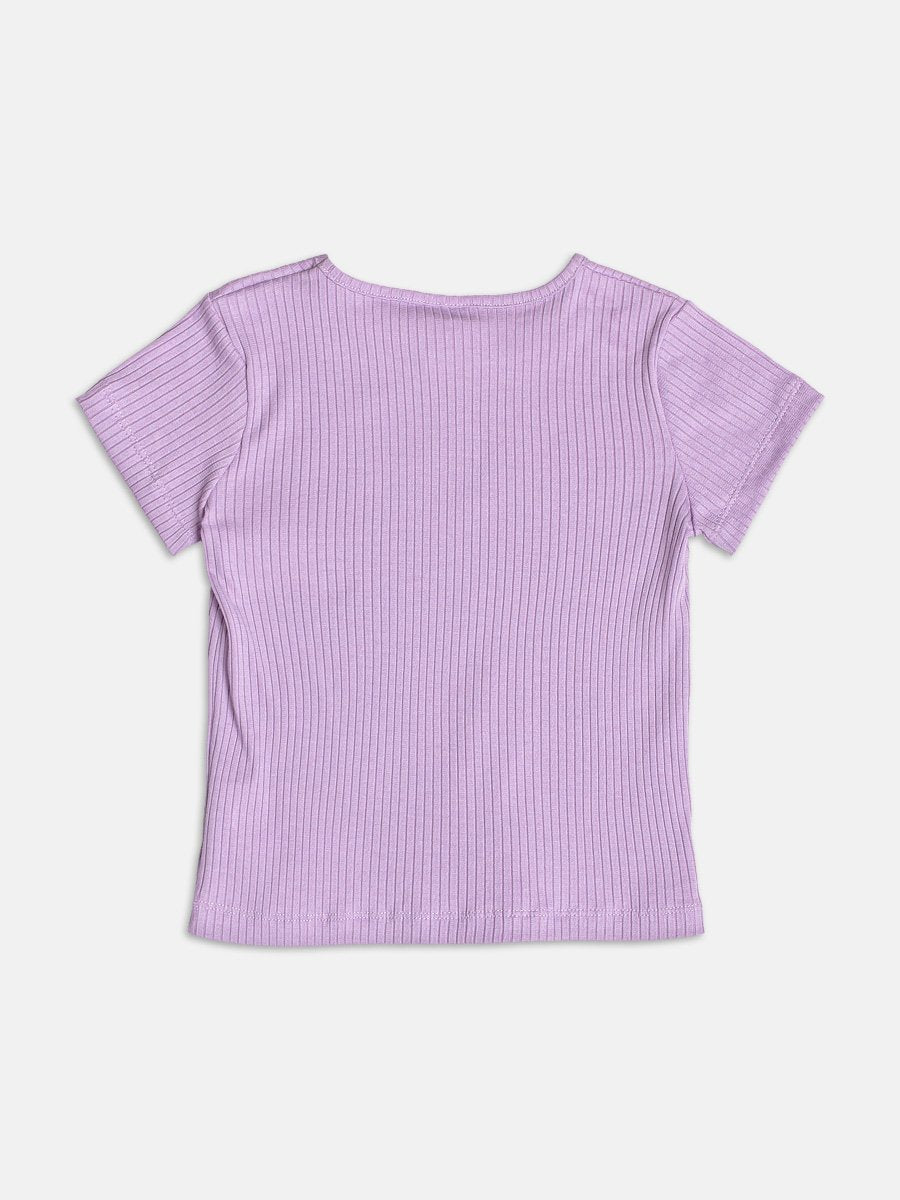 Basic Lilac Ribbed Blouse