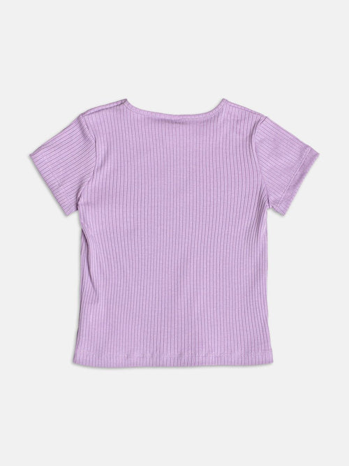Basic Lilac Ribbed Blouse