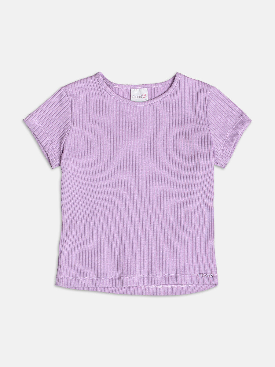Basic Lilac Ribbed Blouse