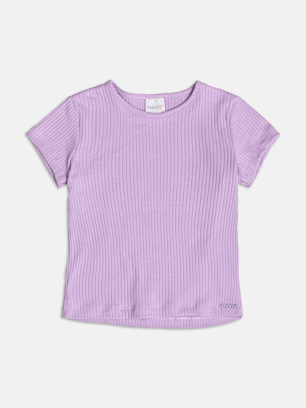 Basic Lilac Ribbed Blouse
