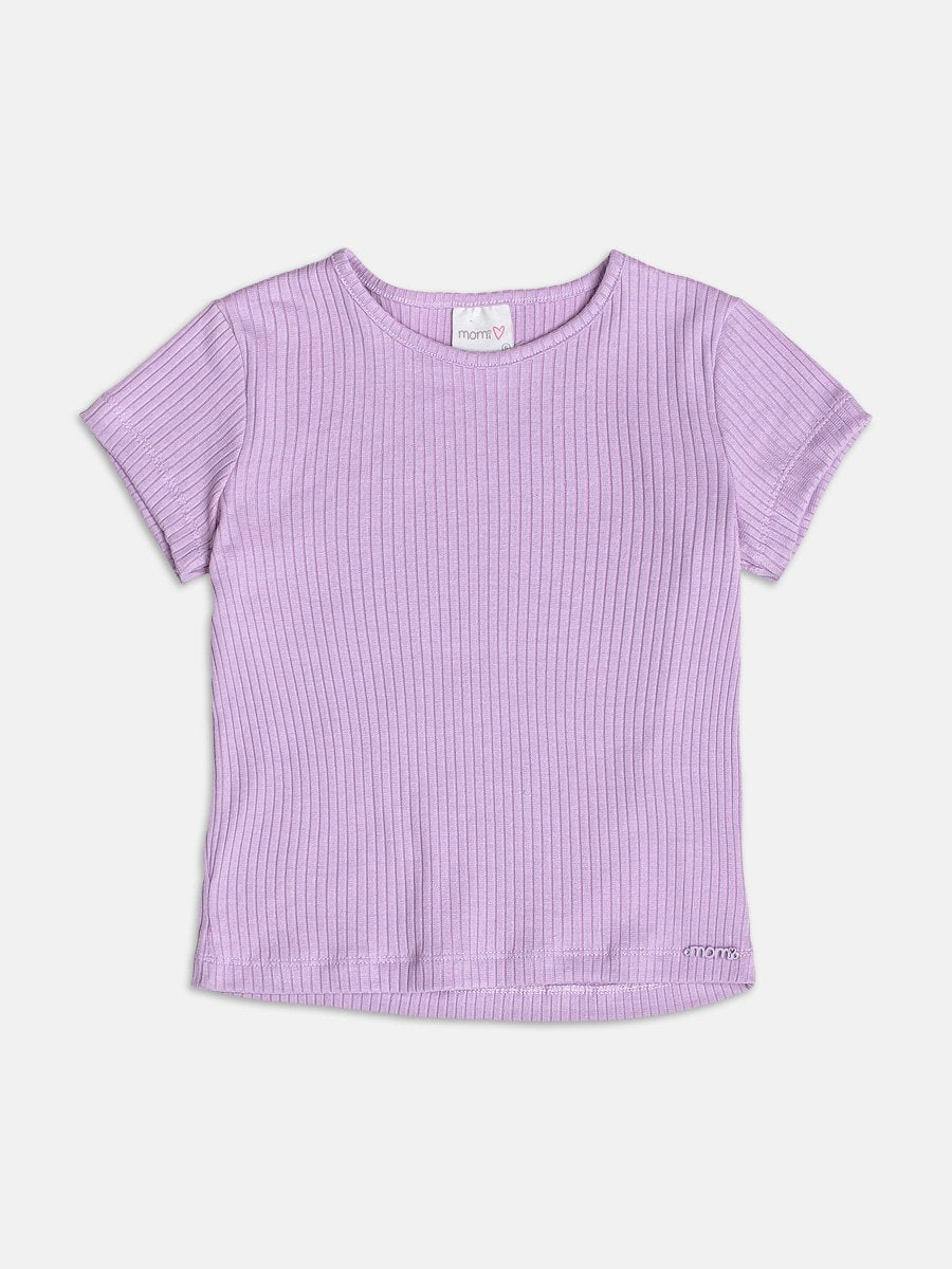 Basic Lilac Ribbed Blouse