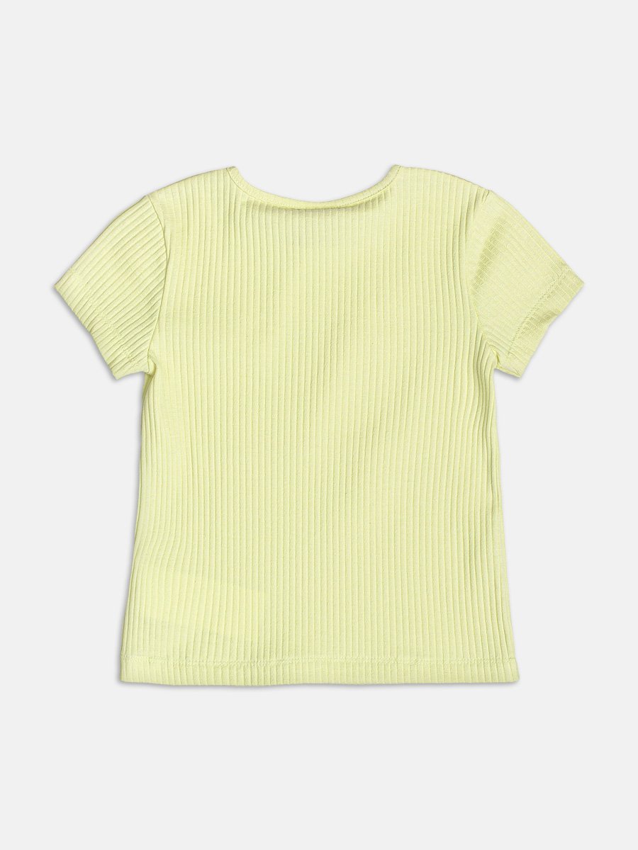 Melon Green Ribbed Basic Blouse