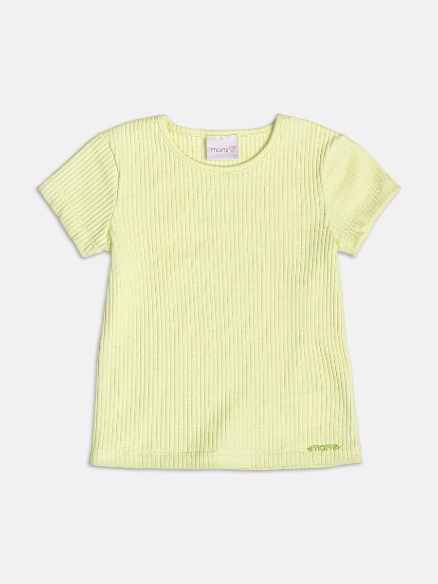 Melon Green Ribbed Basic Blouse