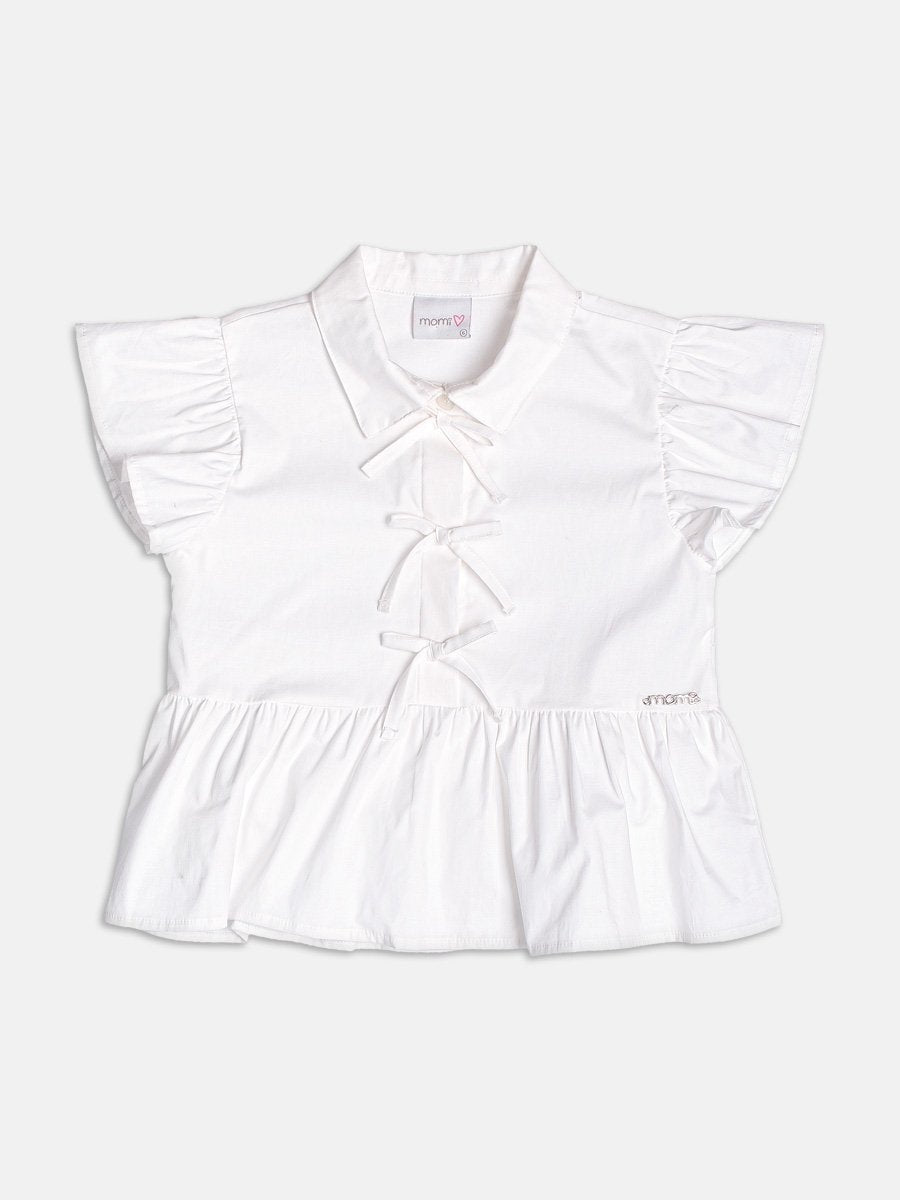 Off Tricoline Shirt with Bows