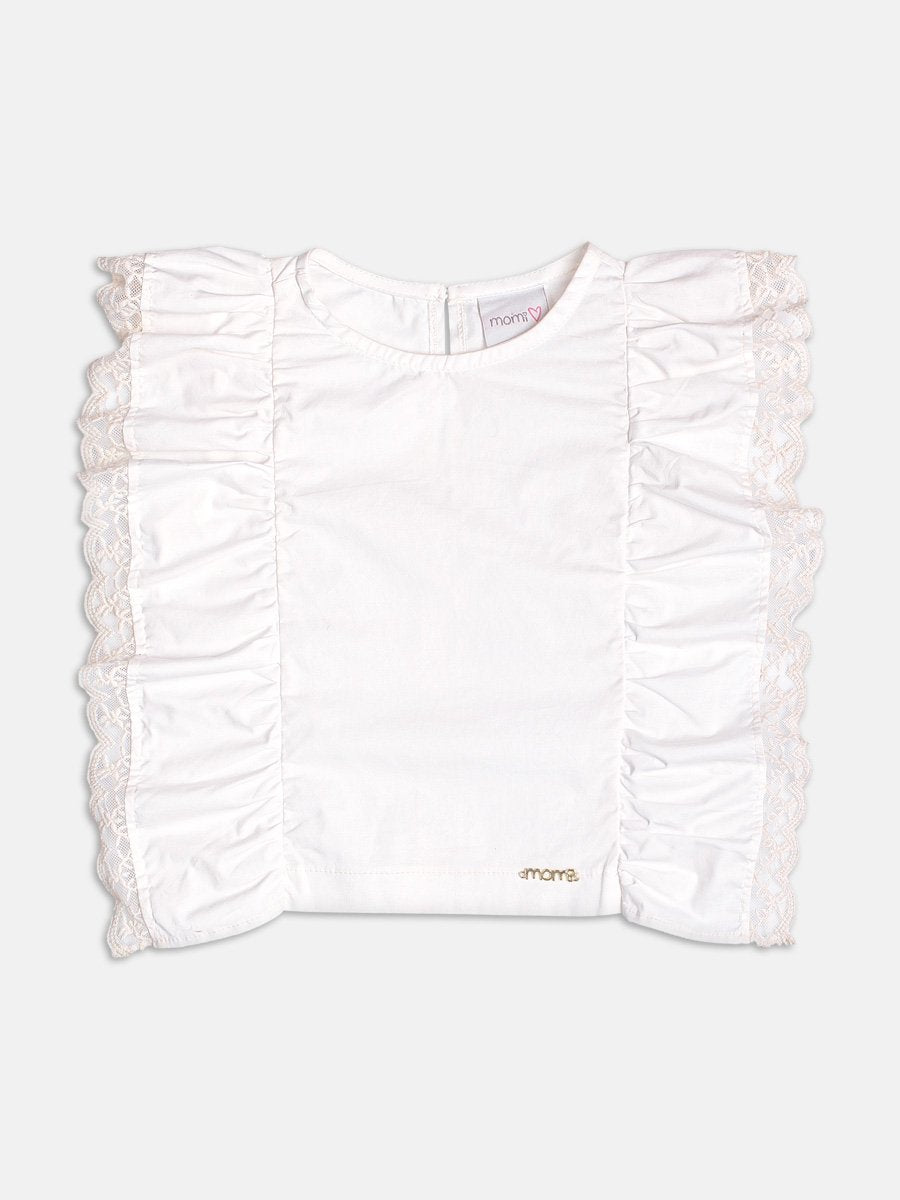 Off White Blouse with Embroidery