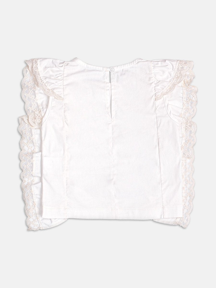 Off White Blouse with Embroidery