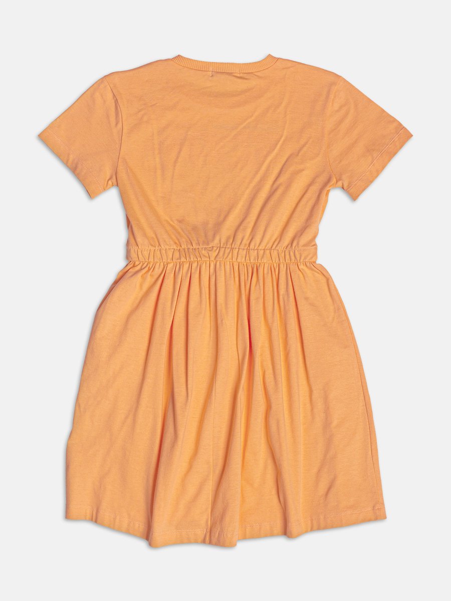 Orange Lace-Up Surf Day Dress