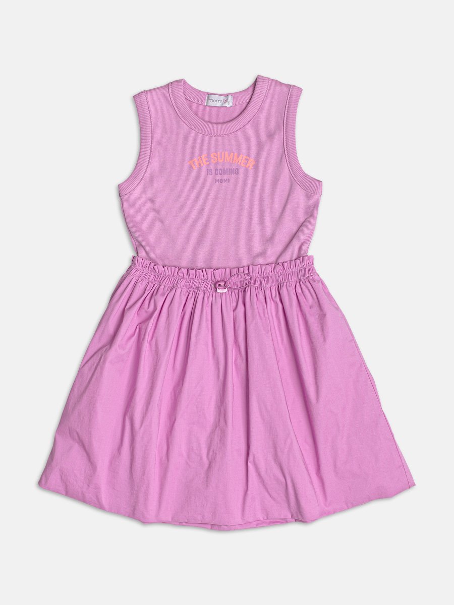 Pink Dress with Balloon Skirt