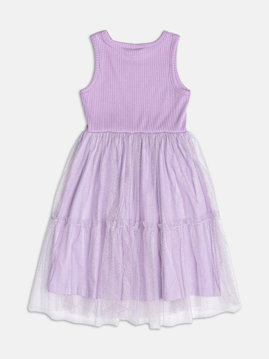 Lilac Dress with Tulle Skirt