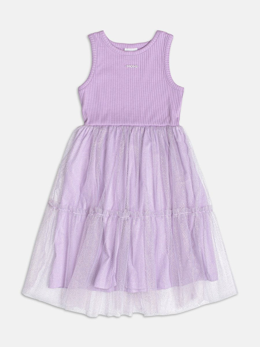 Lilac Dress with Tulle Skirt