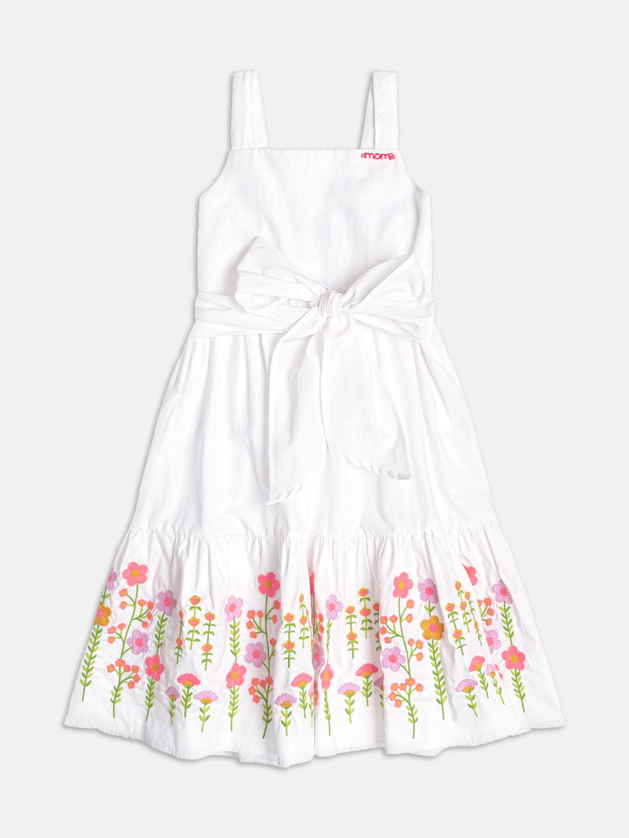 Dress with Embroidered Flowers