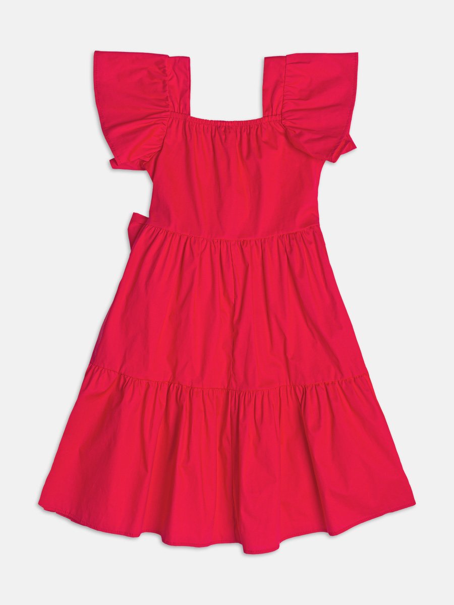 Preppy Red Flower Dress