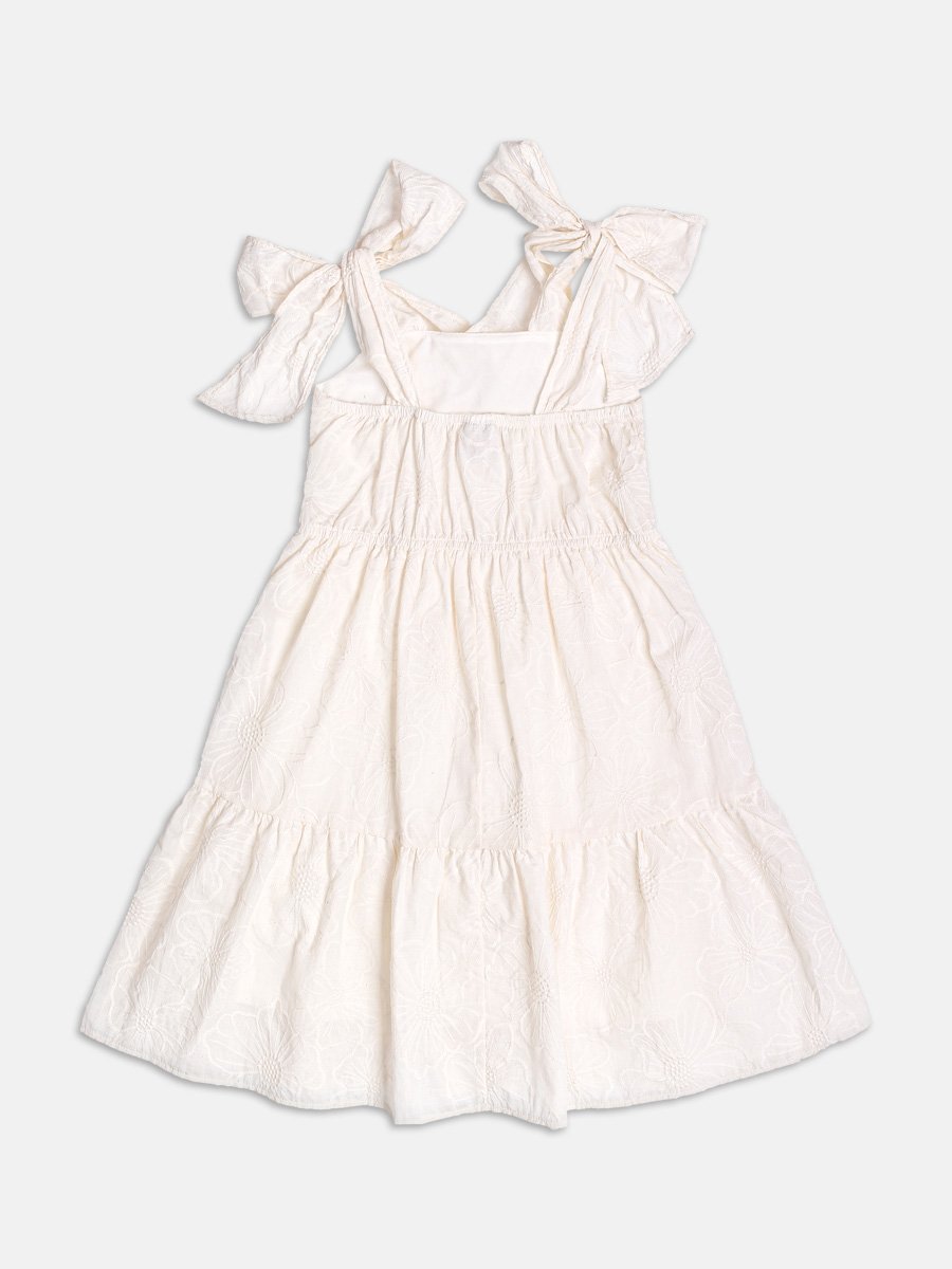 Laise Dress with Flower Embroidery