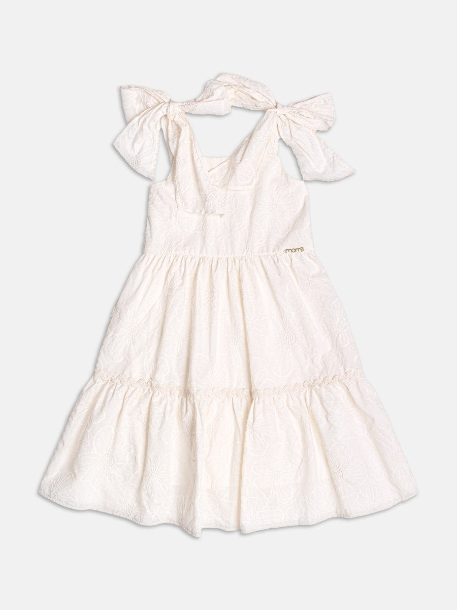 Laise Dress with Flower Embroidery