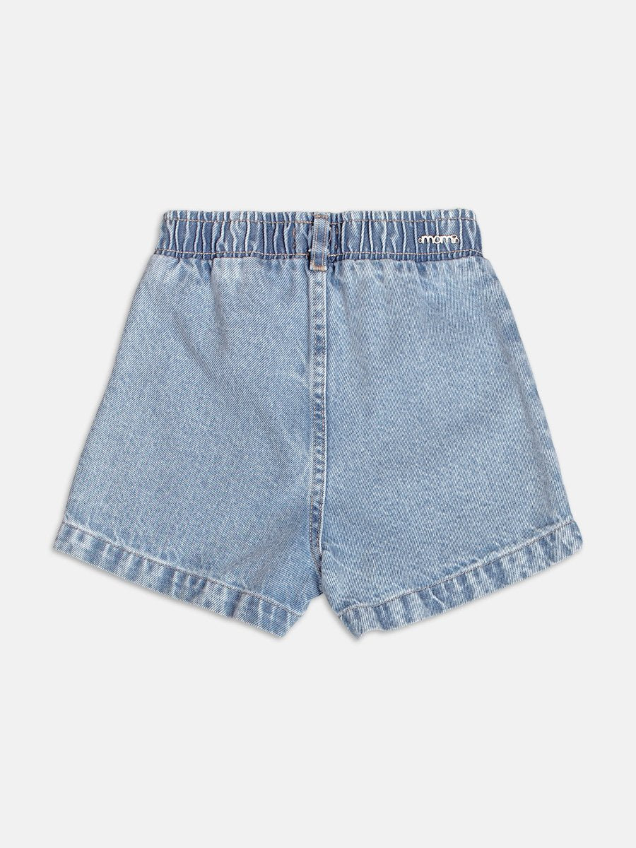 Denim Shorts with Smile Pendant