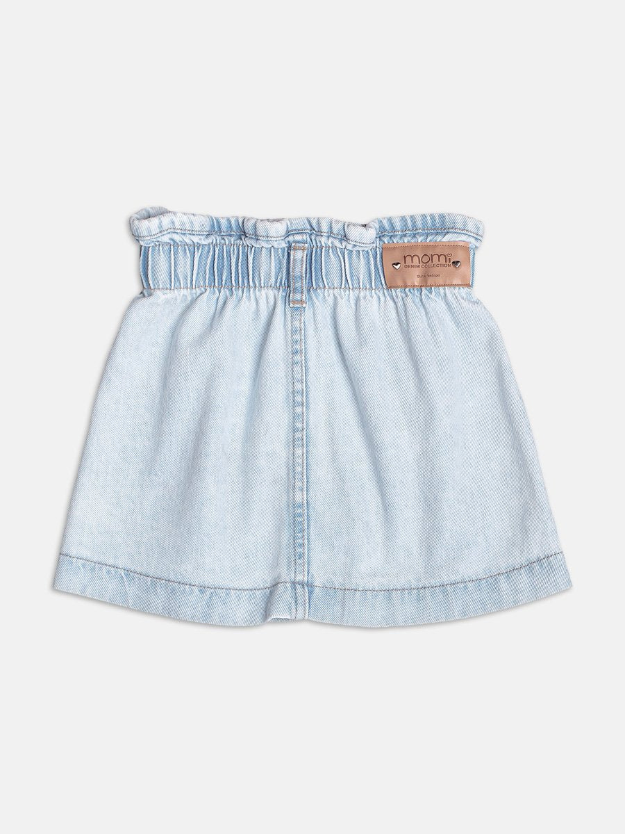 Light Denim Skirt with Clochard Waistband